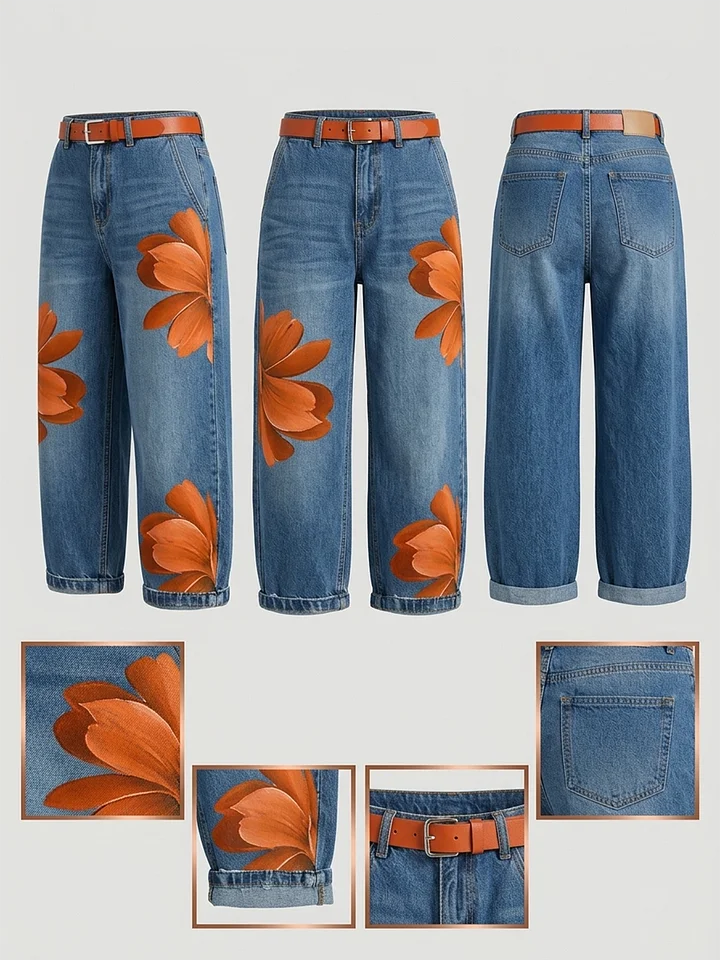 Dalia | Conjunto Camisa Larga y Vaqueros Estampados Mujer