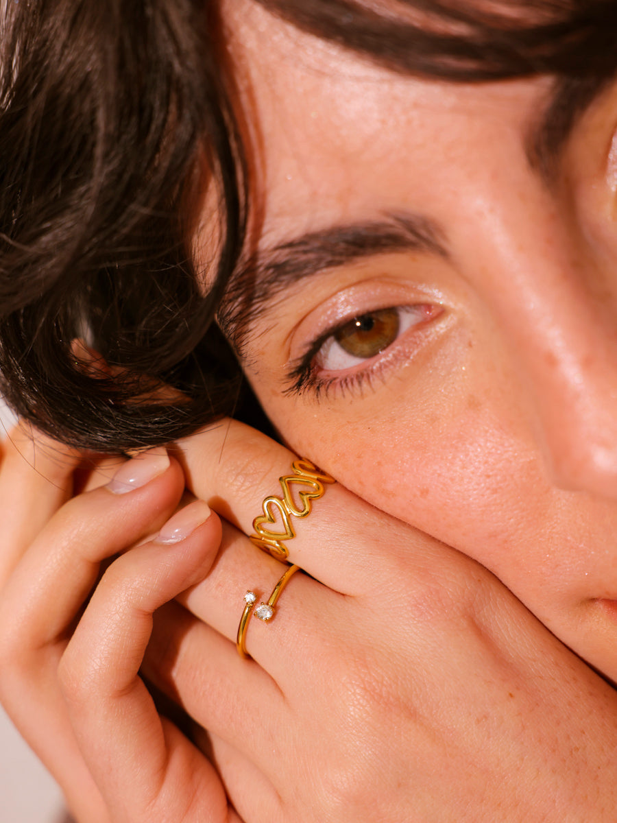Anillo Símbolo Infinito y Corazón