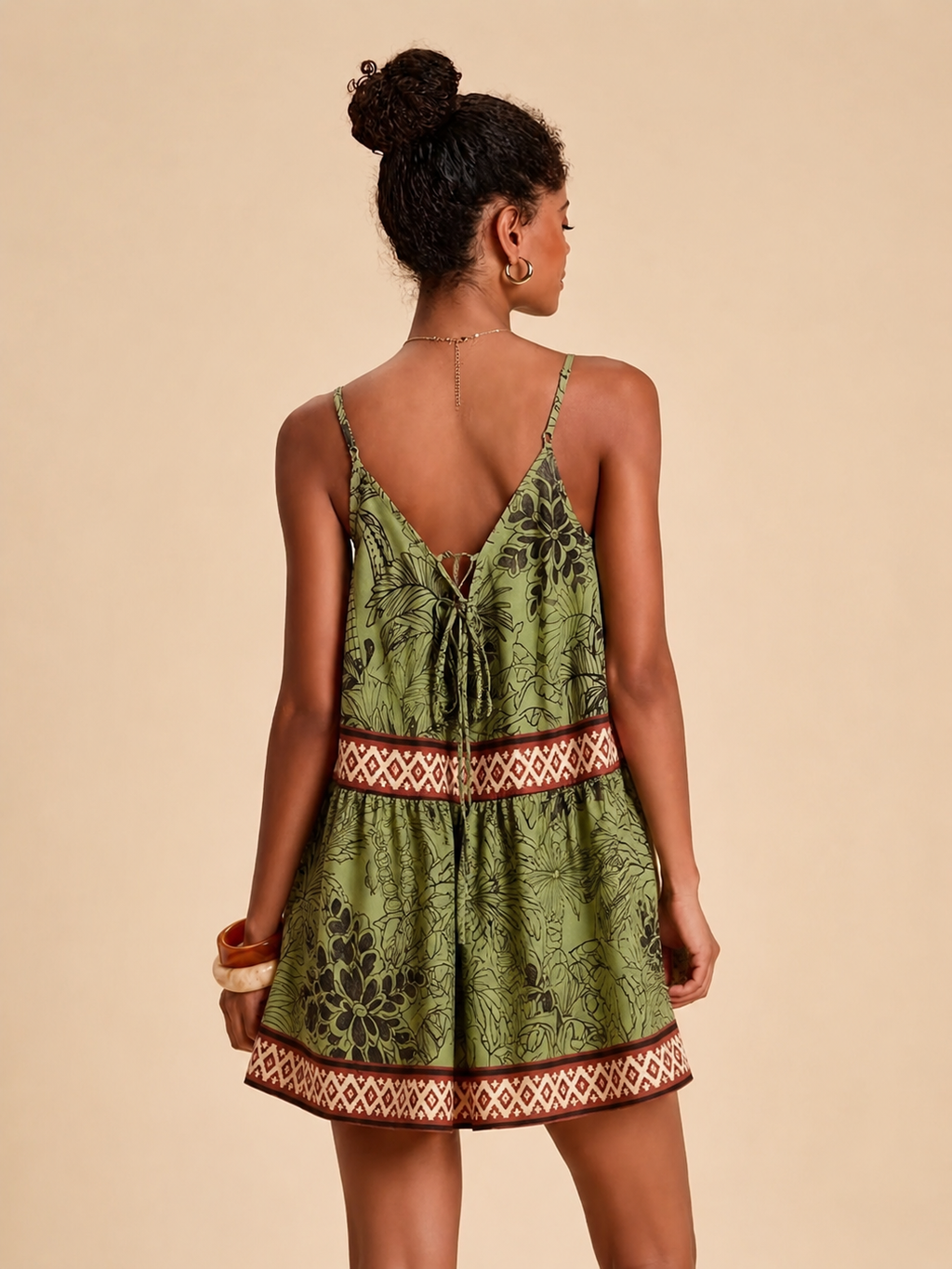 Ariadna | Vestido Corto de Verano Estampado Tropical Mujer Tirantes