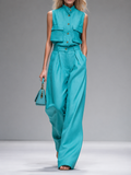 Emma | Conjunto Camisa Crop y Pantalón Wide Leg Mujer
