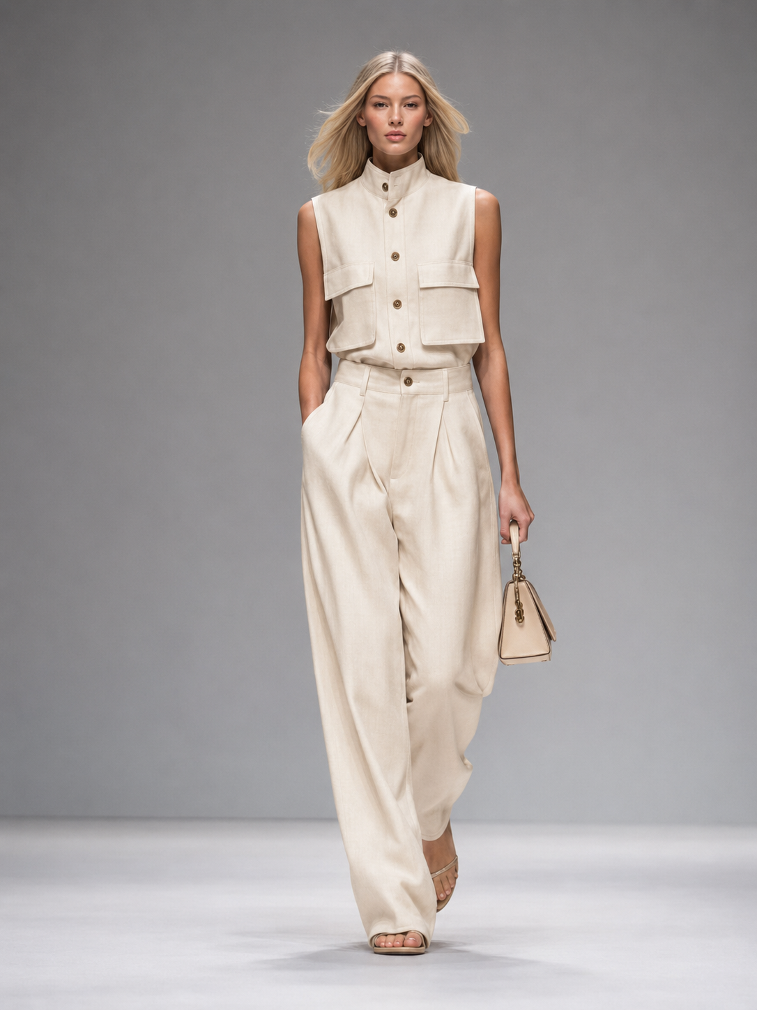 Emma | Conjunto Camisa Crop y Pantalón Wide Leg Mujer