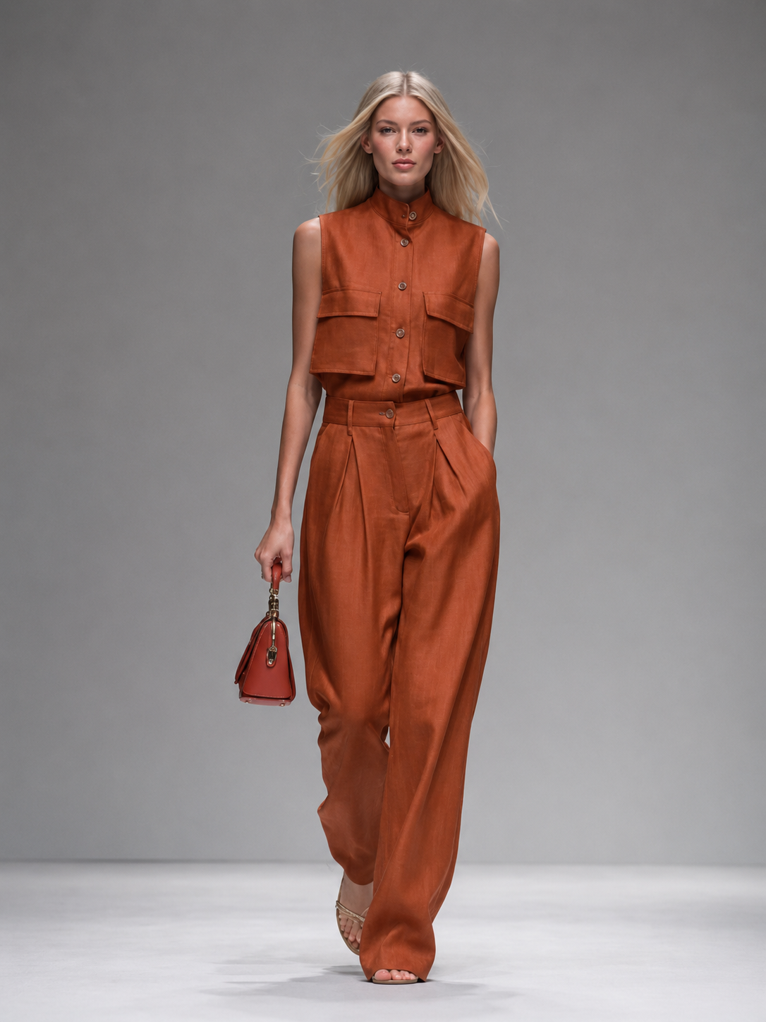 Emma | Conjunto Camisa Crop y Pantalón Wide Leg Mujer