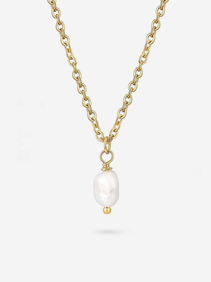 Collar Fino con Perla Colgante