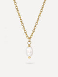 Collar Fino con Perla Colgante