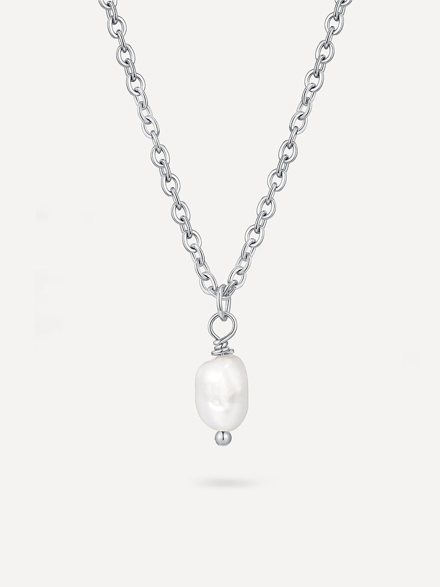 Collar Fino con Perla Colgante