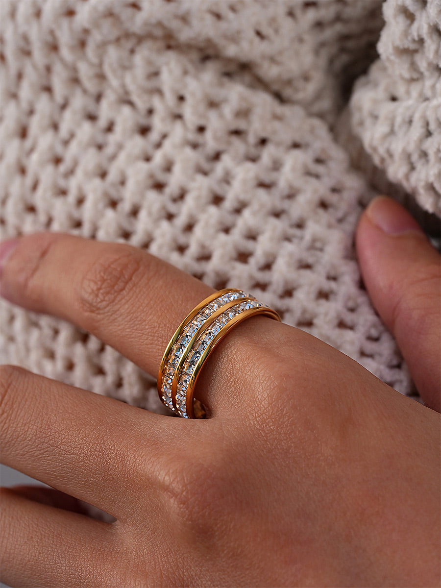 Anillo Doble Fila de Circonitas
