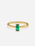 Anillo Espiral con Piedra Verde