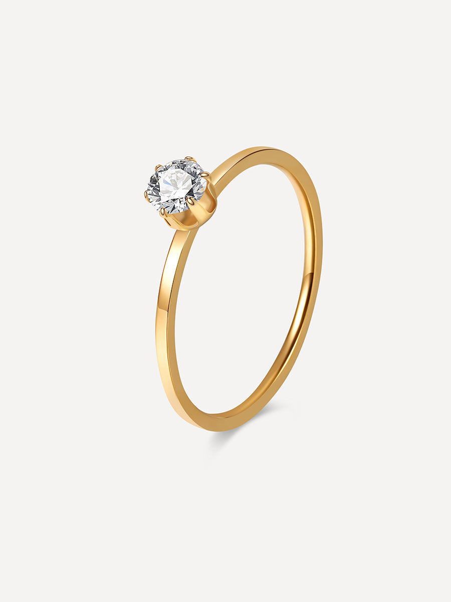 Anillo con Circonita Brillante