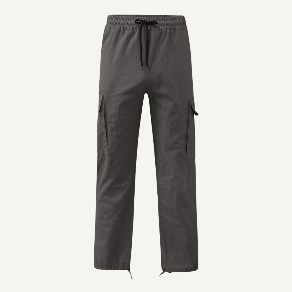 Cargo Pants Hombre Corte Recto con Bolsillos Laterales