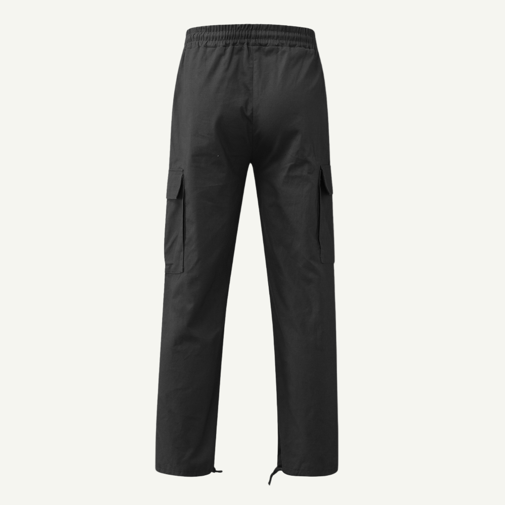 Cargo Pants Hombre Corte Recto con Bolsillos Laterales