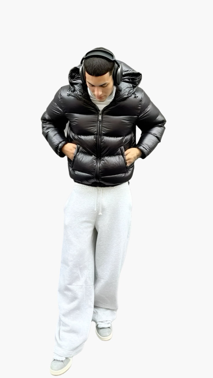 Chaqueta de Plumas Acolchada con Capucha para Hombre