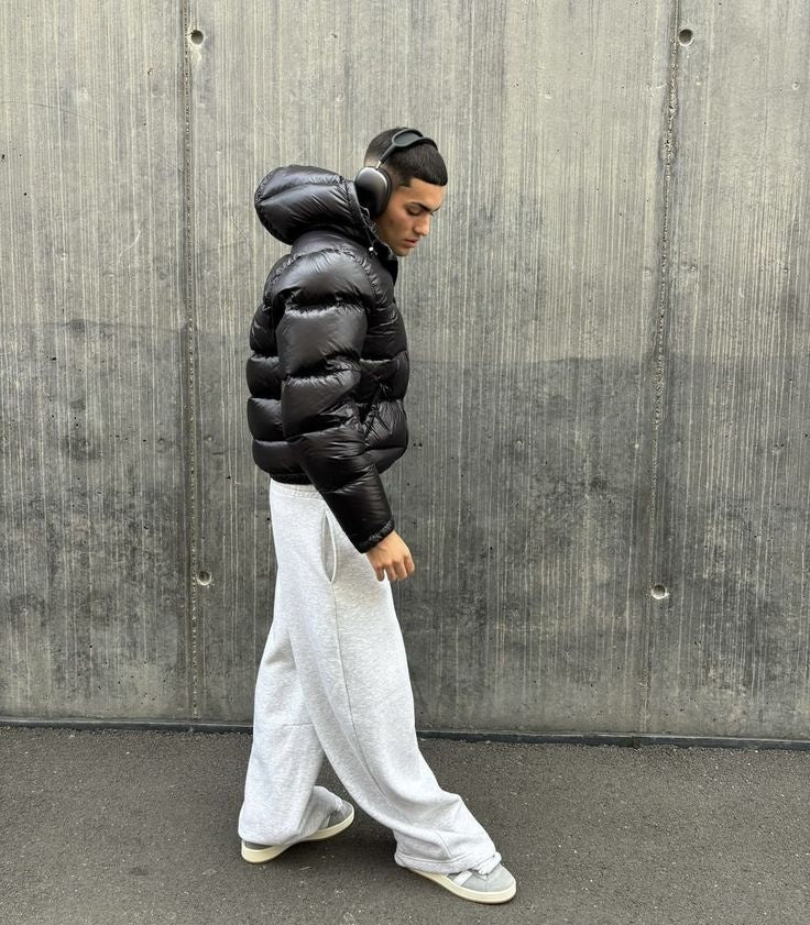 Chaqueta de Plumas Acolchada con Capucha para Hombre