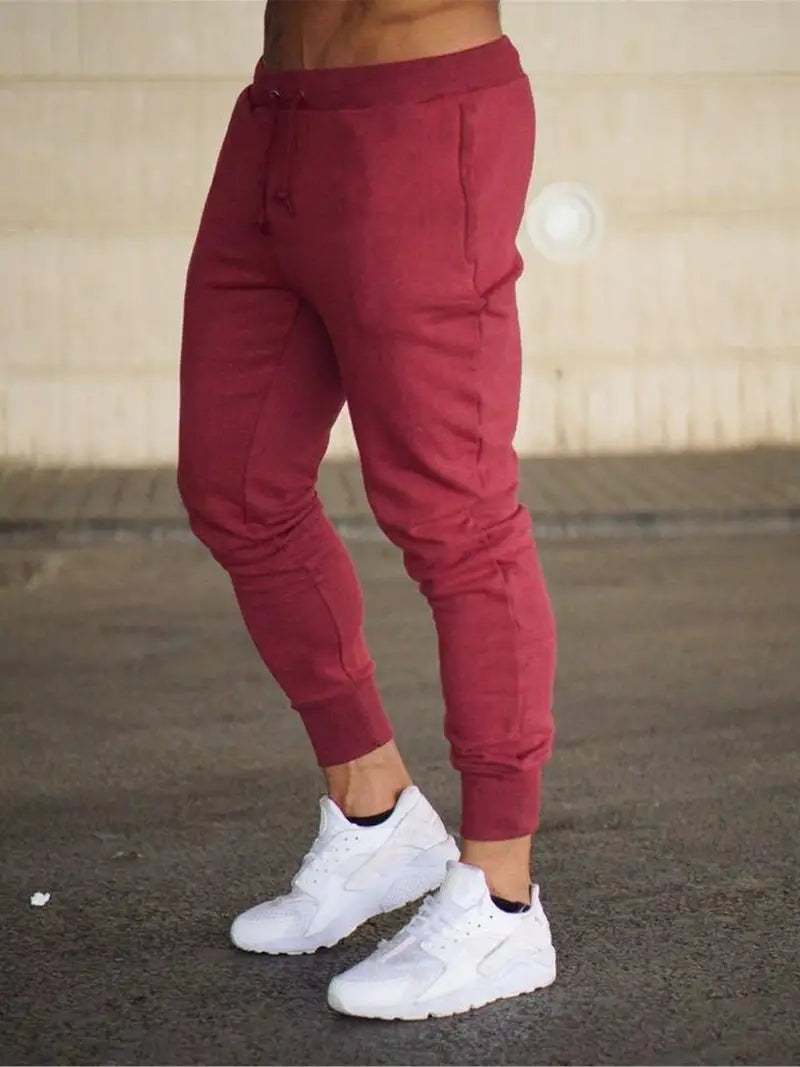 Pantalón de Chándal Slim Fit Cintura Elástica con Cordón para Hombre