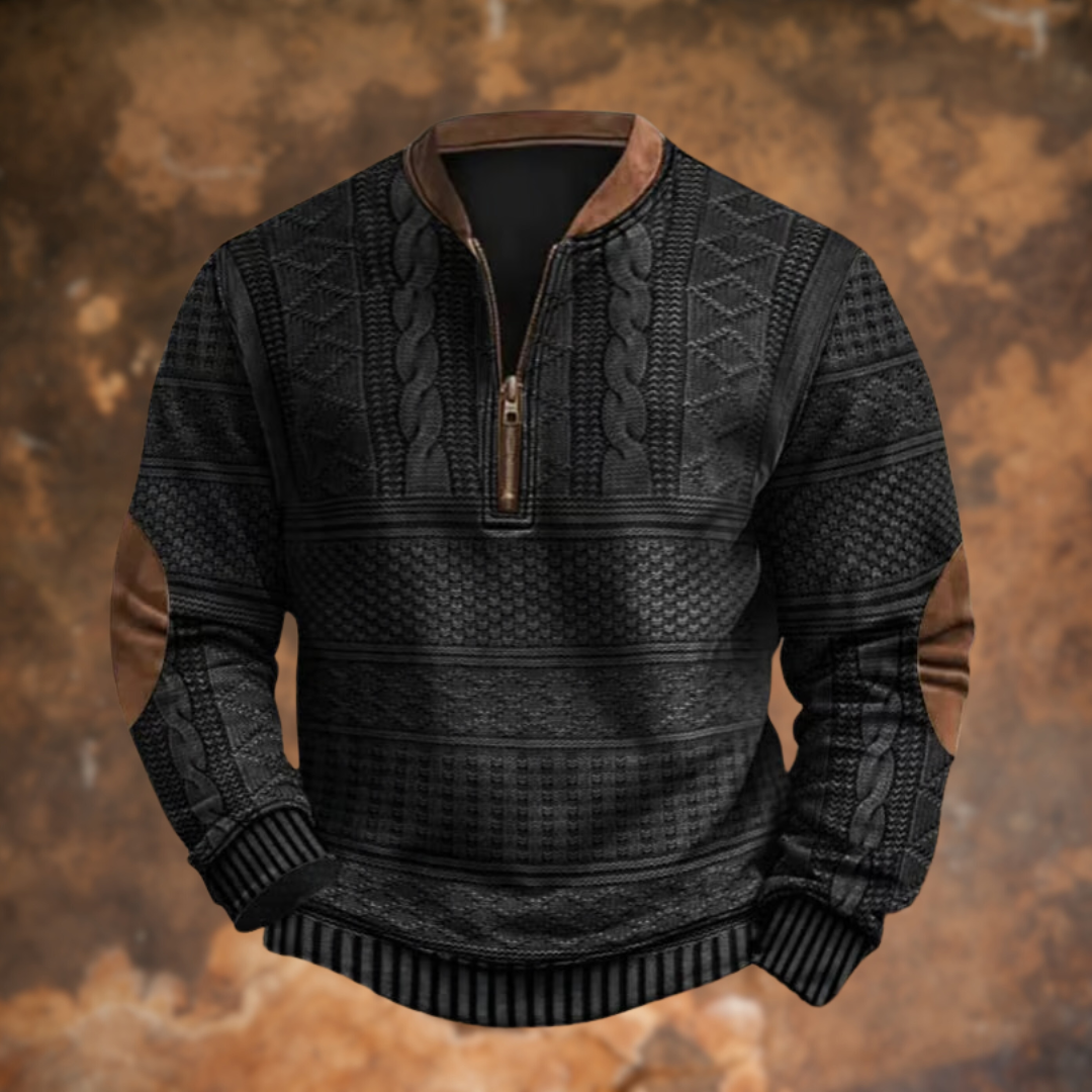 Sudadera con Cremallera Estampada Manga Larga Cuello Mao para Hombre