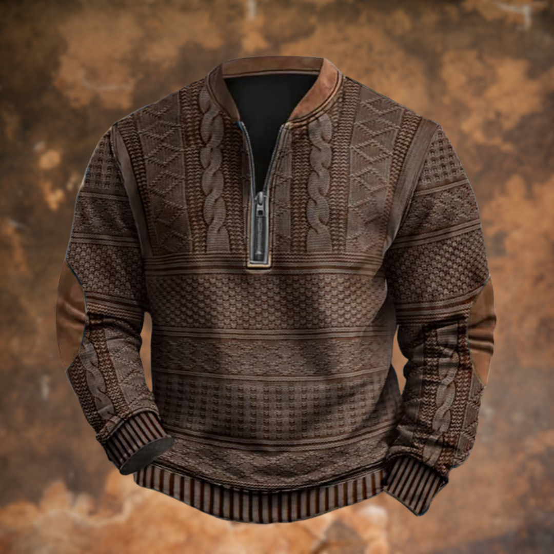 Sudadera con Cremallera Estampada Manga Larga Cuello Mao para Hombre