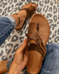 Sandalias Planas con Hebilla Estilo Birkenstock para Mujer