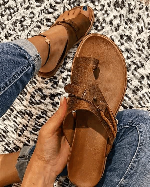 Sandalias Planas con Hebilla Estilo Birkenstock para Mujer