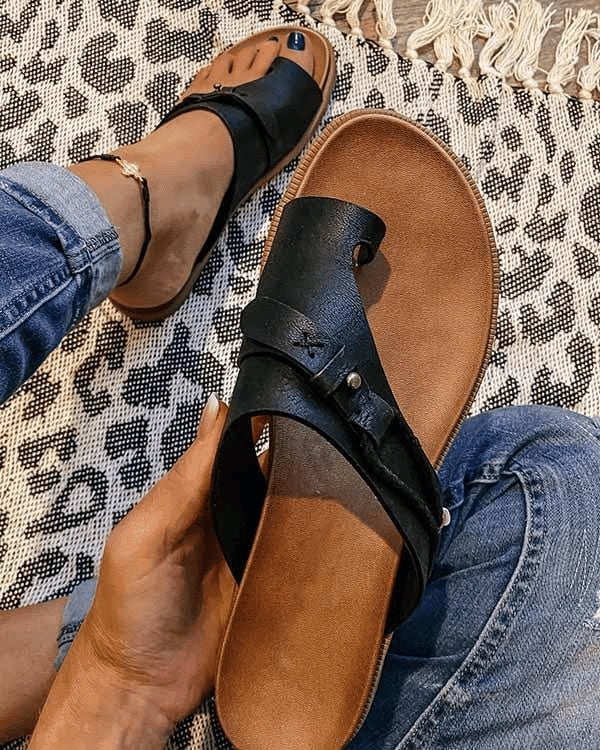Sandalias Planas con Hebilla Estilo Birkenstock para Mujer