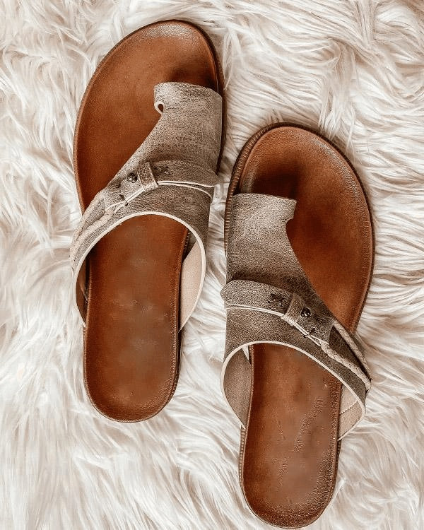 Sandalias Planas con Hebilla Estilo Birkenstock para Mujer