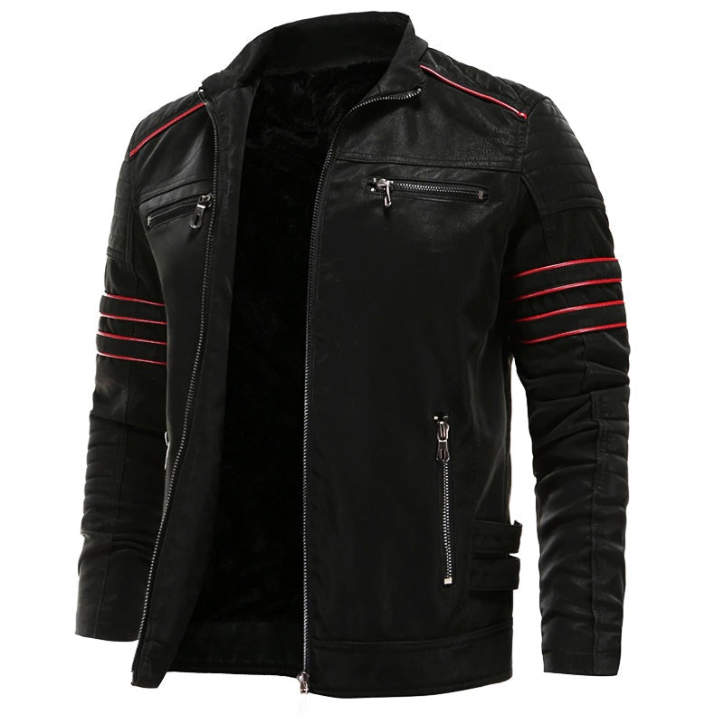 Chaqueta de Moto de Polipiel con Forro Interior para Hombre