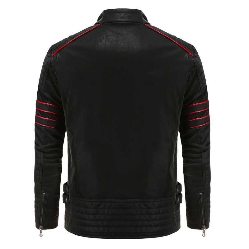Chaqueta de Moto de Polipiel con Forro Interior para Hombre