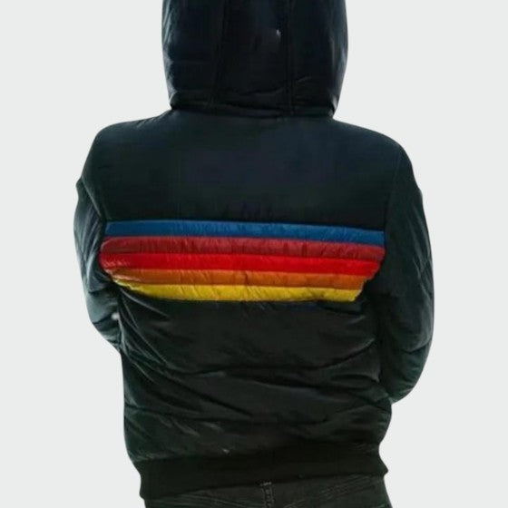 Chaqueta Acolchada Impermeable Estampado Multicolor para Mujer