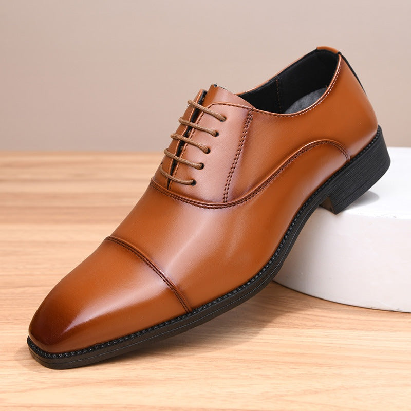 Álvaro | Zapatos Oxford de Cuero con Cordones y Punta Cuadrada para Hombre