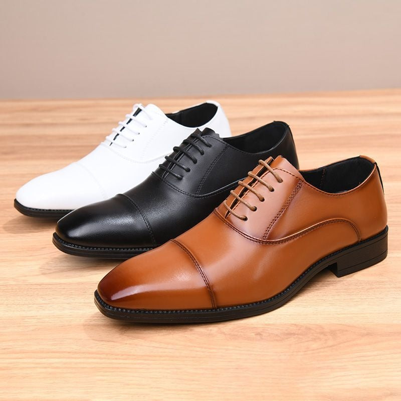 Álvaro | Zapatos Oxford de Cuero con Cordones y Punta Cuadrada para Hombre