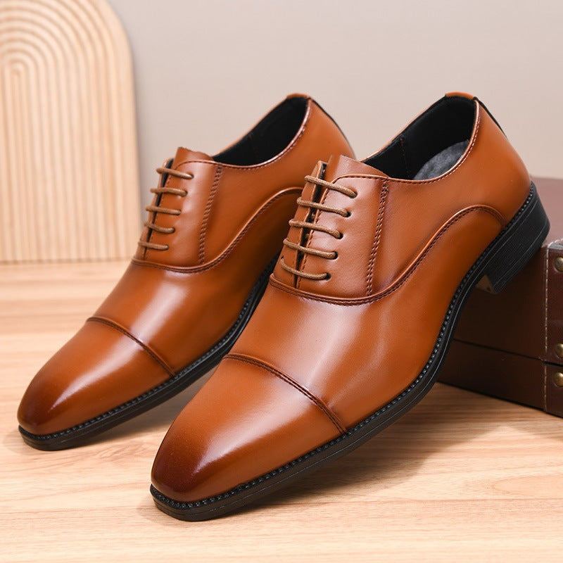 Álvaro | Zapatos Oxford de Cuero con Cordones y Punta Cuadrada para Hombre