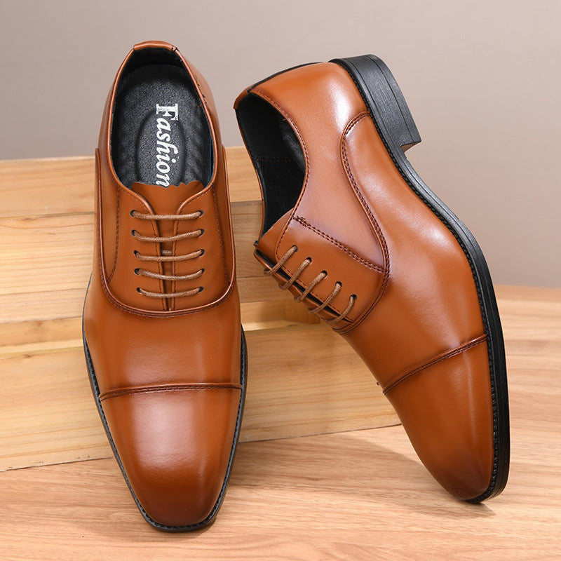 Álvaro | Zapatos Oxford de Cuero con Cordones y Punta Cuadrada para Hombre