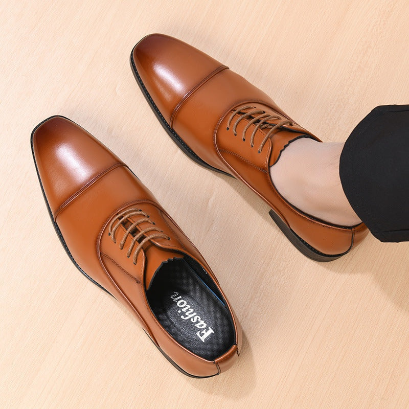 Álvaro | Zapatos Oxford de Cuero con Cordones y Punta Cuadrada para Hombre