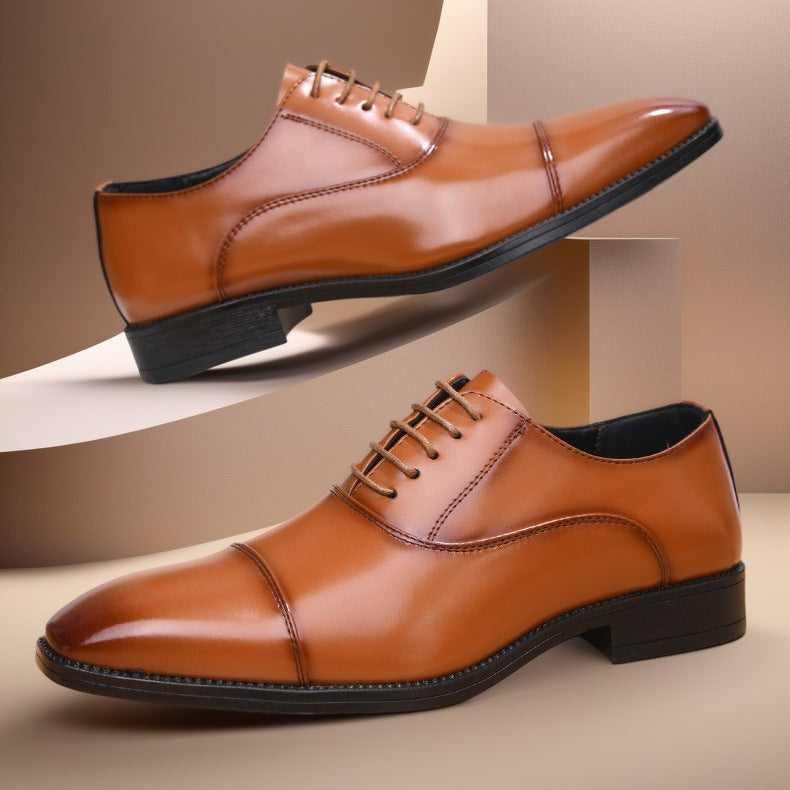 Álvaro | Zapatos Oxford de Cuero con Cordones y Punta Cuadrada para Hombre