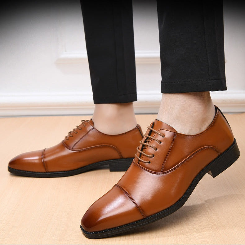 Álvaro | Zapatos Oxford de Cuero con Cordones y Punta Cuadrada para Hombre