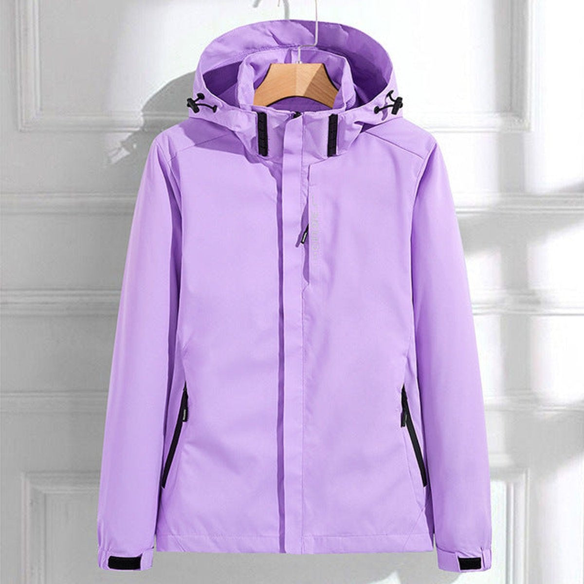 Chaqueta Impermeable con Capucha Cortavientos para Mujer