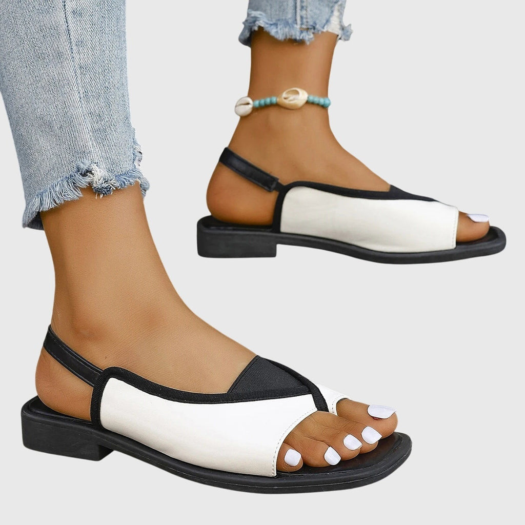 Sandalias Planas Slingback de Punta Cuadrada para Mujer