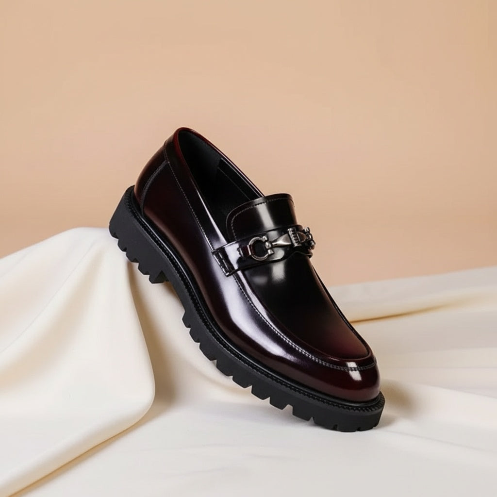 Andrés | Mocasines de Cuero con Hebilla y Suela Track para Hombre