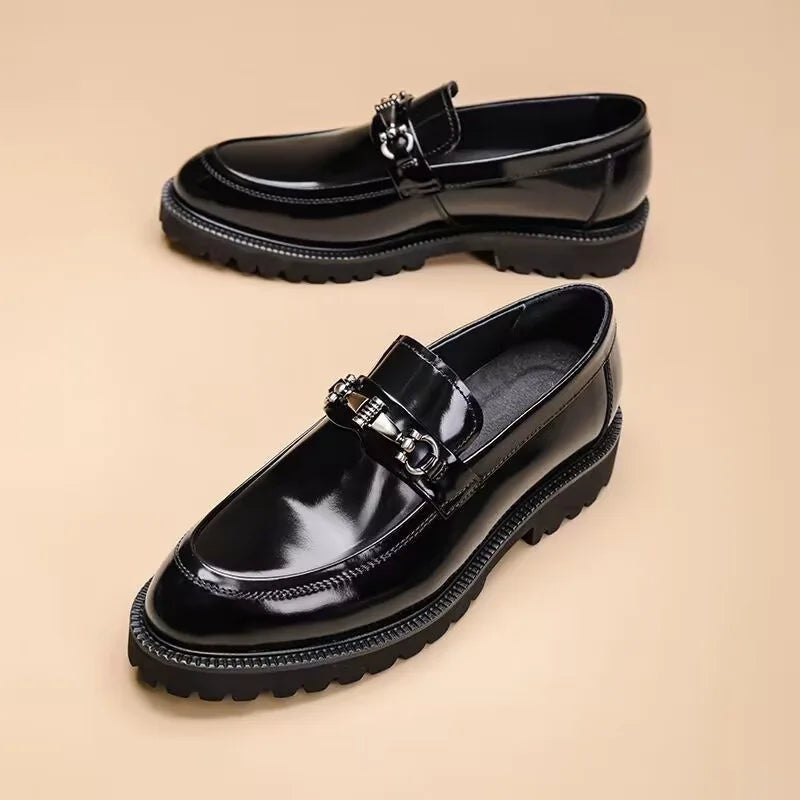 Andrés | Mocasines de Cuero con Hebilla y Suela Track para Hombre