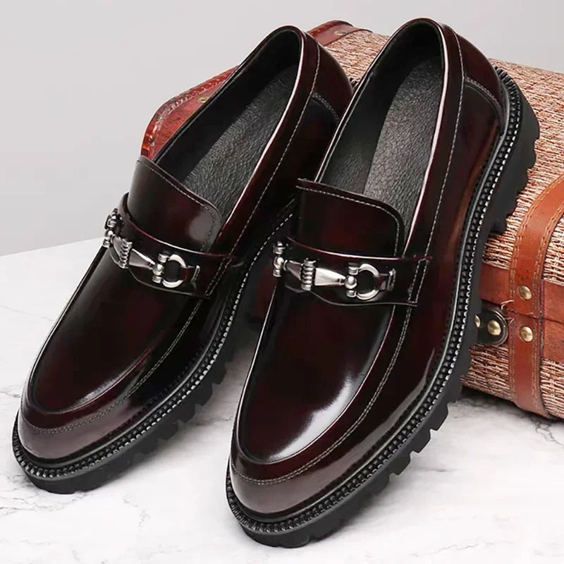 Andrés | Mocasines de Cuero con Hebilla y Suela Track para Hombre