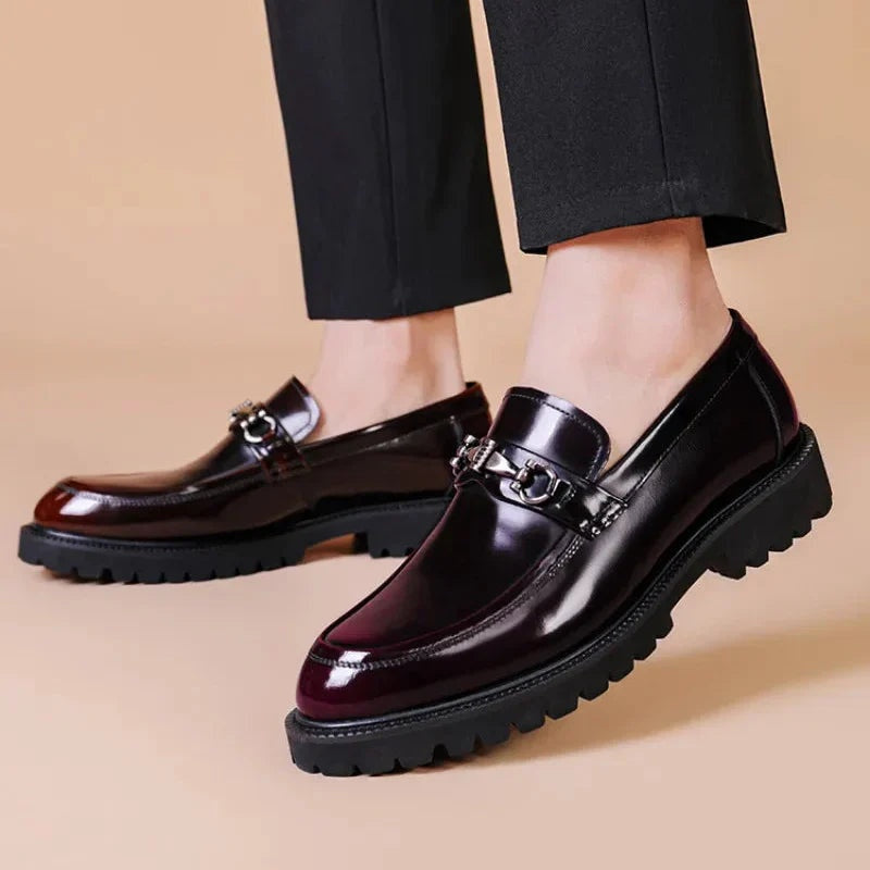 Andrés | Mocasines de Cuero con Hebilla y Suela Track para Hombre