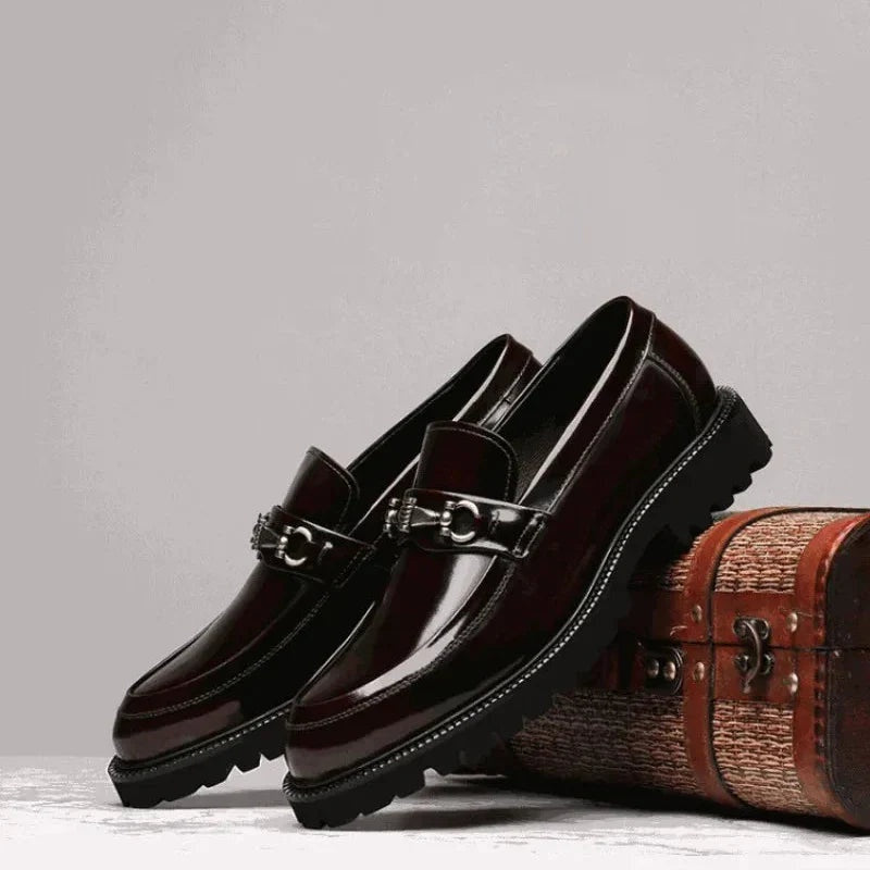Andrés | Mocasines de Cuero con Hebilla y Suela Track para Hombre