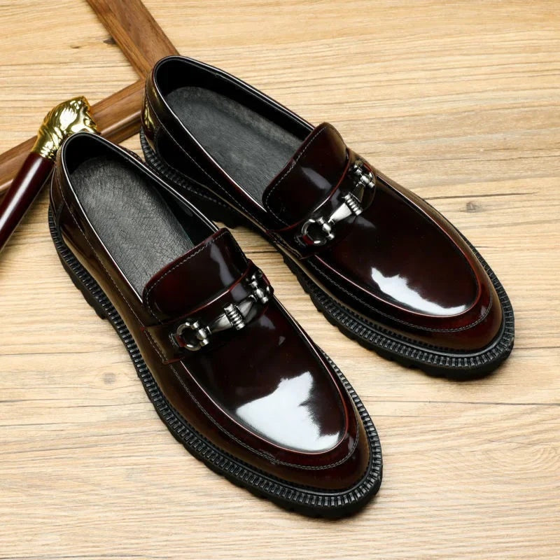 Andrés | Mocasines de Cuero con Hebilla y Suela Track para Hombre