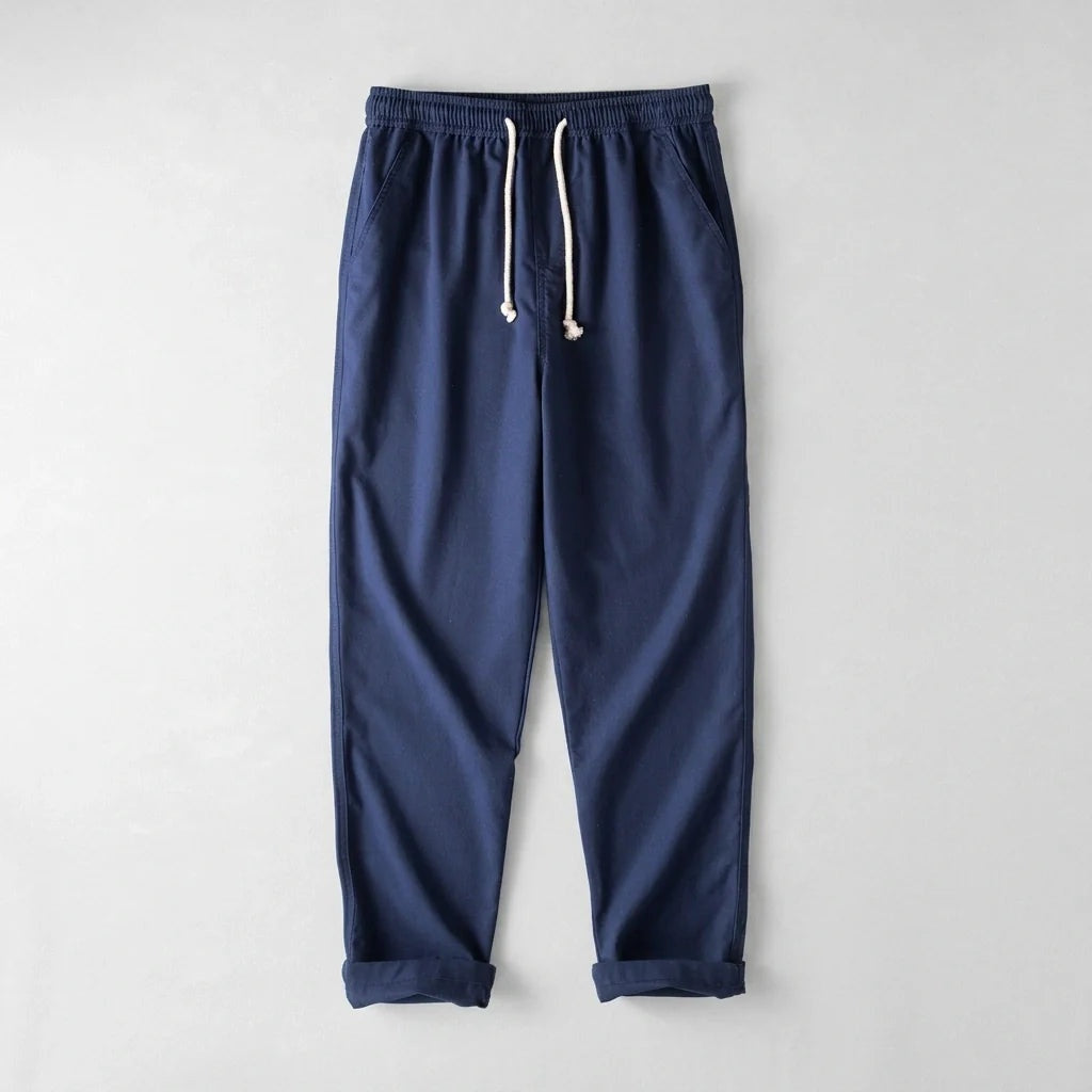 Pantalón de Lino Cintura Elástica Pierna Ancha para Hombre