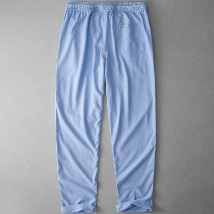 Pantalón de Lino Cintura Elástica Pierna Ancha para Hombre