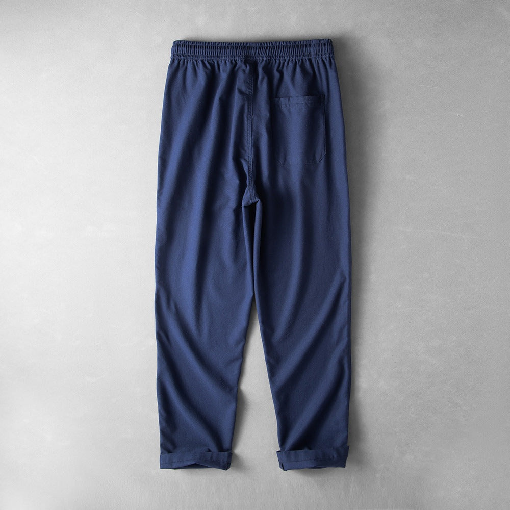 Pantalón de Lino Cintura Elástica Pierna Ancha para Hombre