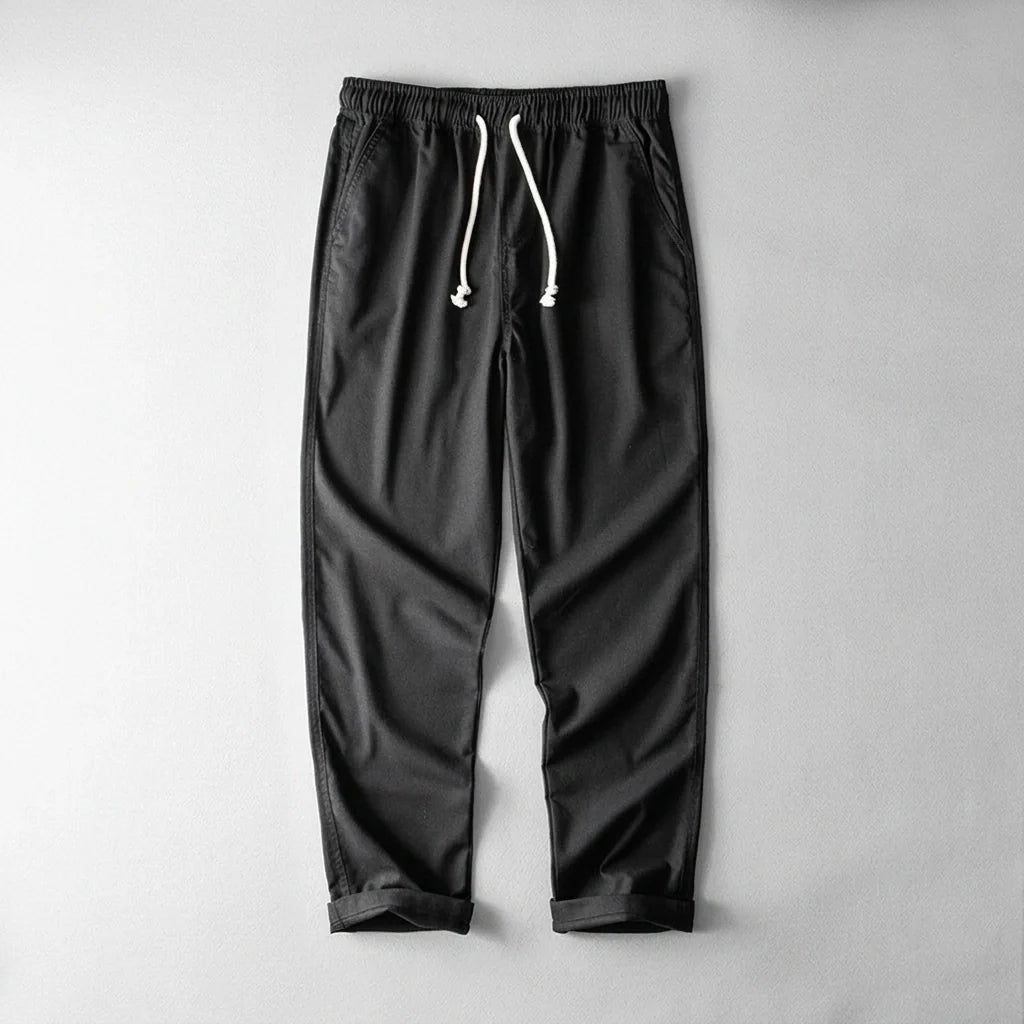 Pantalón de Lino Cintura Elástica Pierna Ancha para Hombre