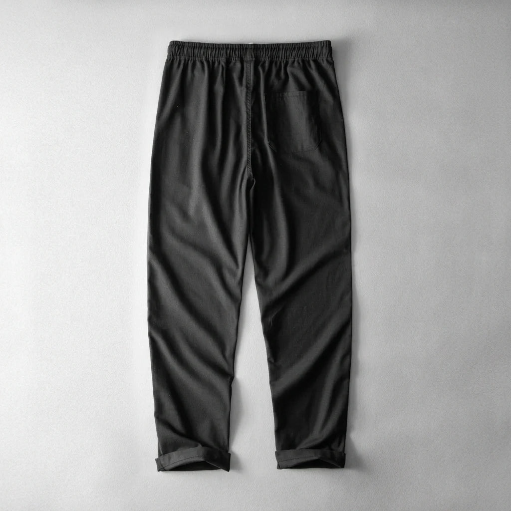 Pantalón de Lino Cintura Elástica Pierna Ancha para Hombre