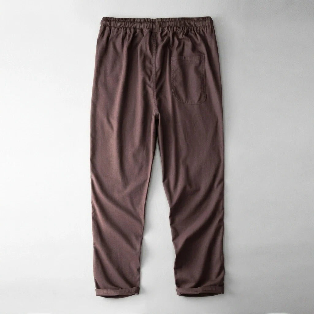 Pantalón de Lino Cintura Elástica Pierna Ancha para Hombre