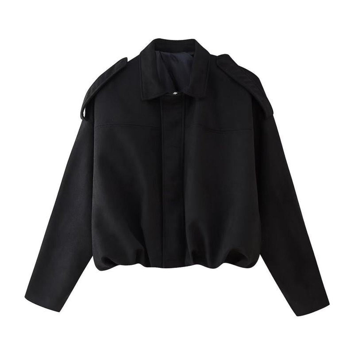 Chaqueta de Ante Oversize Bomber Manga Larga para Mujer