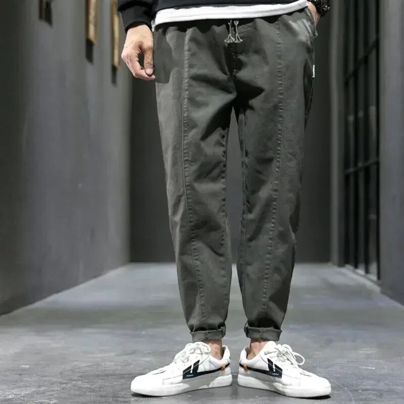 Jogger de Algodón Cropped Cintura Elástica para Hombre