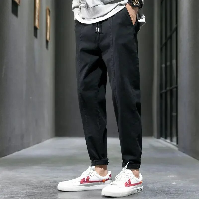 Jogger de Algodón Cropped Cintura Elástica para Hombre